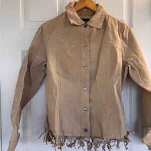 Outer Edge Tan Fringe Leather Jacket